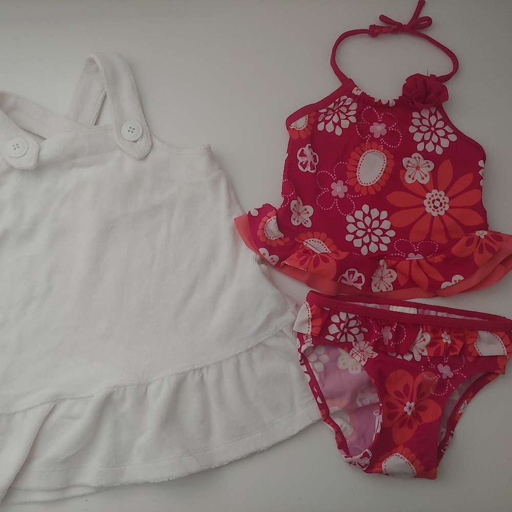 Baby Girl 2pcs Swimsuit and Cover up size 18months